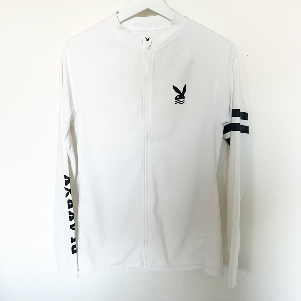 Top Ten x Playboy Men’s Long Sleeve Sun Protection Rash Guard Korea White L EUC